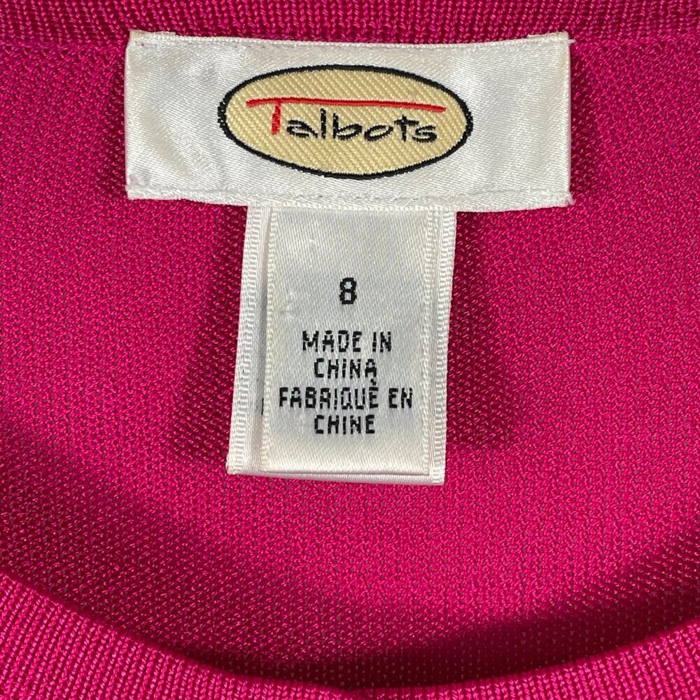 Talbots 100% Silk Pink Button Front Cardigan Lightweight Size 8 - Picture 4 of 12